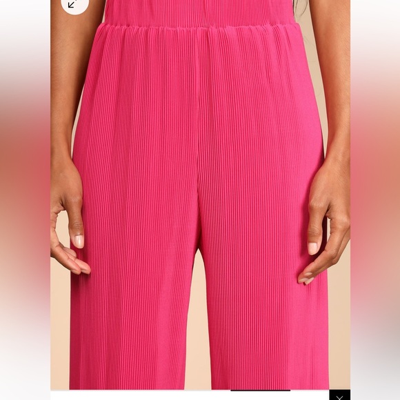 Spring Me Along Magenta Plisse High-Waisted Pants - Picture 4 of 7
